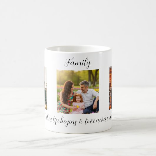 Custom Family Portrait Personalized Message Kaffeetasse (Mittel)