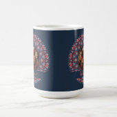 Custom Family Portrait Russet Christmas Mandala Kaffeetasse (Mittel)