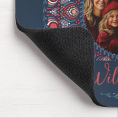 Custom Family Portrait Russet Christmas Mandala Mousepad (Ecke)