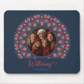 Custom Family Portrait Russet Christmas Mandala Mousepad (Vorne)