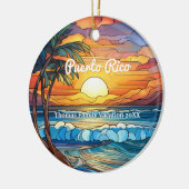 Custom Family Puerto Rico Trip Imitate aus festem Keramik Ornament (Links)