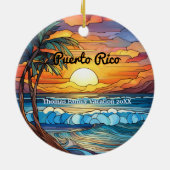Custom Family Puerto Rico Trip Imitate aus festem Keramik Ornament (Hinten)