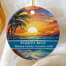 Custom Family Puerto Rico Trip Imitate aus festem  Keramik Ornament