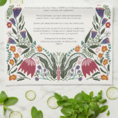 Custom Family Recipe Folk Art Flowers Geschirrtuch (Gefaltet)