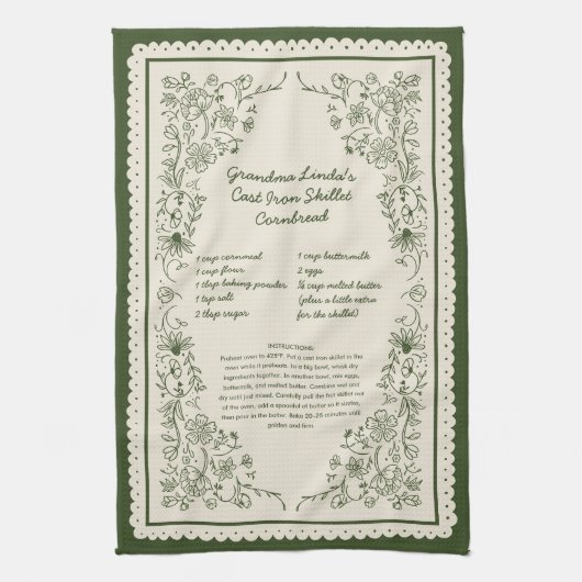 Custom Family Recipe Kitchen Towel Keepsake Geschirrtuch (Vertikal)