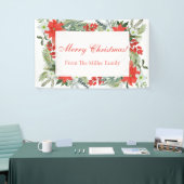 Custom Family Red Floral Frohe Weihnachtsbanner Banner (Messeveranstaltung)
