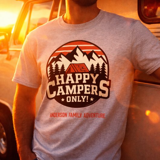 Custom Family Reunion Happy Campers Mountain T-Shirt