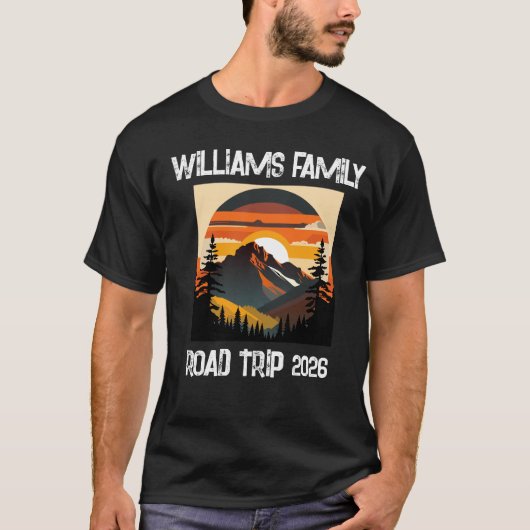Custom Family Reunion Road Trip Mountain Sunset T-Shirt (Vorderseite)