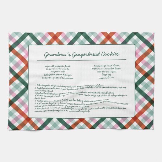 Custom Family Rezept Weihnachten Geschirrtuch (Horizontal)