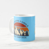 Custom Family Road Trip Blue Camping Sunset Kaffeetasse (Vorderseite Links)