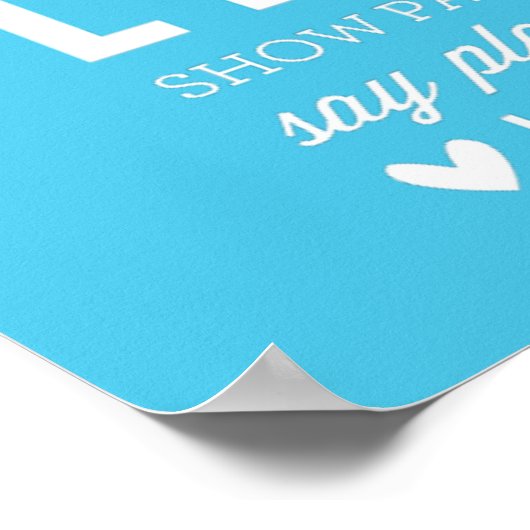 CUSTOM FAMILY RULES Moderne Typografie Aqua Blue Poster (Ecke)