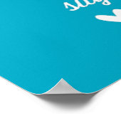 CUSTOM FAMILY RULES Moderne Typografie Türkis Poster (Ecke)