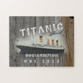 Custom Family Rustic Driftwood Titanic Puzzle (Horizontal)