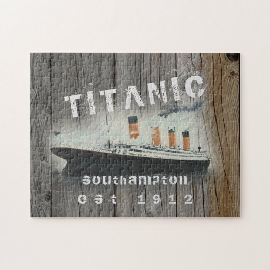 Custom Family Rustic Driftwood Titanic Puzzle (Horizontal)