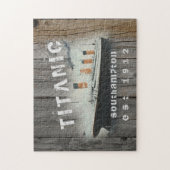 Custom Family Rustic Driftwood Titanic Puzzle (Vertikal)