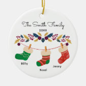 Custom Family Strumpf Weihnachten mit Namen Keramik Ornament (Vorne)