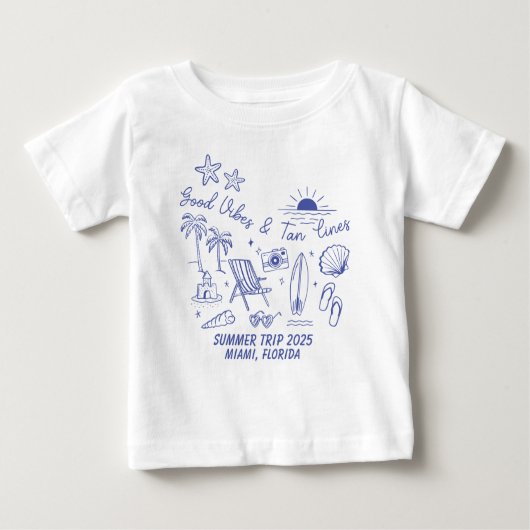Custom Family Summer Beach Trip Group Matching Baby T-shirt (Vorderseite)