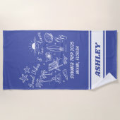 Custom Family Summer Beach Trip Group Matching Strandtuch (Vorderseite)