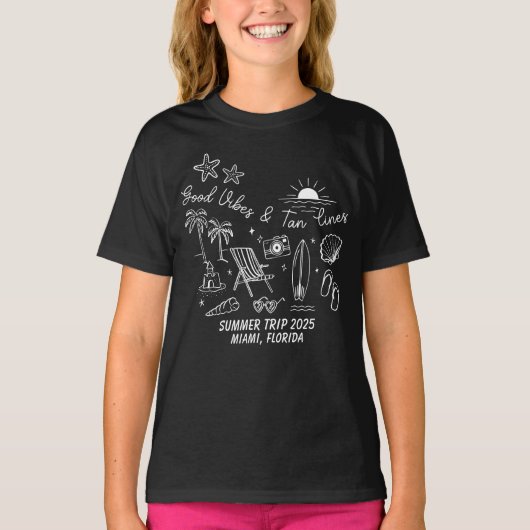 Custom Family Summer Beach Trip Group Matching T-Shirt (Vorderseite)