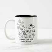 Custom Family Summer Beach Trip Group Matching Zweifarbige Tasse (Links)