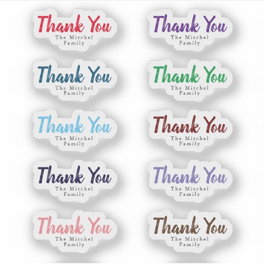 Custom Family Text Weihnachtsgeschenk Danke U-Gesc Aufkleber (Vorderseite)