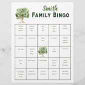 Custom Family Tree Bingo Renion Party Game (Vorderseite)