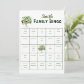 Custom Family Tree Bingo Renion Party Game Einladung (Stehend Vorderseite)