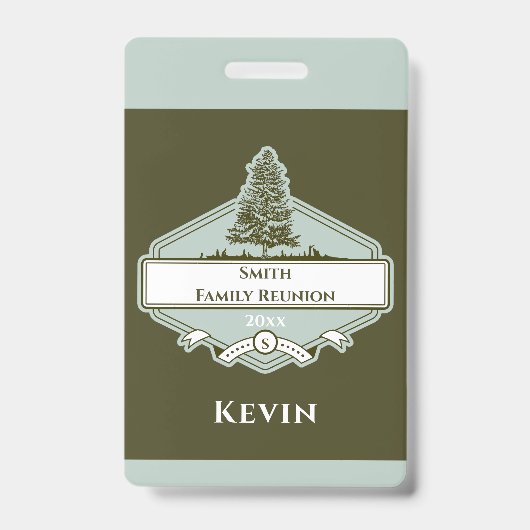 Custom Family Tree Logo Reunion Name Badge Ausweis (Vorderseite)