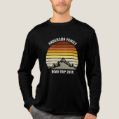 Custom Family Trip Mountain Sunset Long Sleeve Tri-Blend Shirt (Vorderseite)
