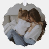 Custom Family Two Photo Christmas Ornament Karte (Rückseite)