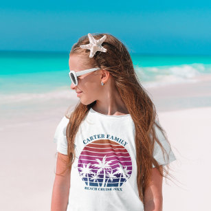 Custom Family Vacation Beach Palm Tree Kinder T-Shirt