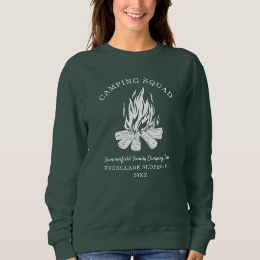 Custom Family Vacation Campfire Camping Trip Sweatshirt (Vorderseite)