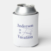 Custom Family Vacation Navy Blue White Dosenkühler (Kanne Vorderseite)
