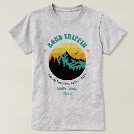 Custom Family Vacation Road Outdoor Trip Matching T-Shirt (Design vorne)