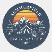 Custom Family Vacation Road Trip Camping Runder Aufkleber (Vorderseite)