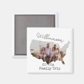 Custom Family Vacation USA Road Trip Family Foto Magnet (Vorderseite/Rückseite)