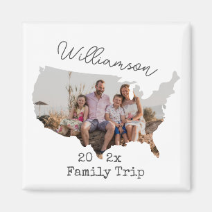 Custom Family Vacation USA Road Trip Family Foto Magnet