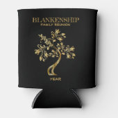 Custom Family Wiedersehen Black Gold Tree Art Dosenkühler (Vorderseite)