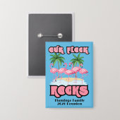 Custom Family Wiedersehen Flamingo Party Theme Button (Vorderseite/Rückseite)