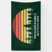 Custom Family Wiedersehen Forest Sunset Green Tree Banner (Vertikal)