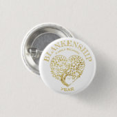 Custom Family Wiedersehen Gold Heart Shaped Tree Button (Vorne & Hinten)