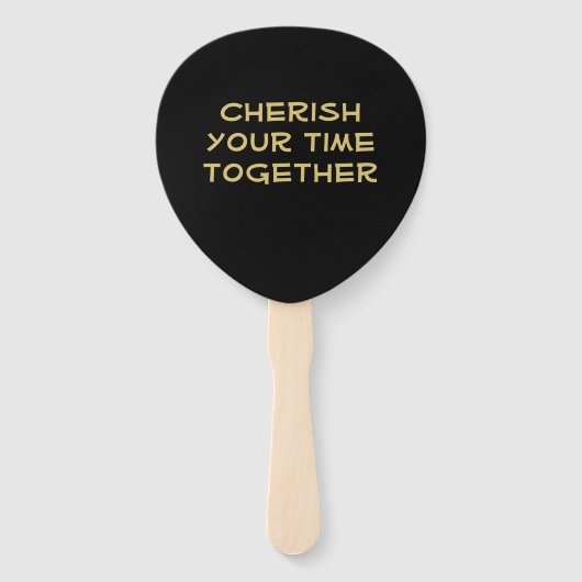 Custom Family Wiedersehen Gold Heart Shaped Tree Fächer (Rückseite)