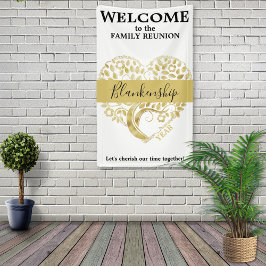 Custom Family Wiedersehen Gold Heart Shaped Tree W Banner