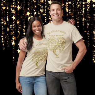 Custom Family Wiedersehen Gold Heart Tree Keepake T-Shirt