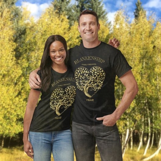 Custom Family Wiedersehen Gold Heart Tree Keepake T-Shirt