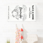 Custom Family Wiedersehen Heart Art Tree White Sil Banner (Insitu)