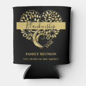 Custom Family Wiedersehen Heart Shaped Tree Black  Dosenkühler (Vorderseite)