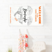 Custom Family Wiedersehen Herz Art Tree White Oran Banner (Insitu)