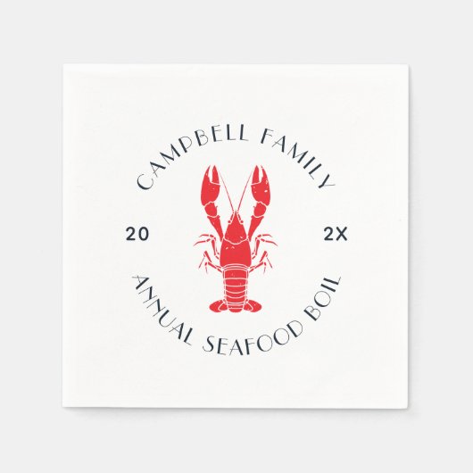 Custom Family Wiedersehen Lobster BootSummer Serviette (Vorderseite)