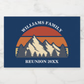 Custom Family Wiedersehen Party Mountain Sunset Mi Schaumweinetikett (Einzelnes Label)